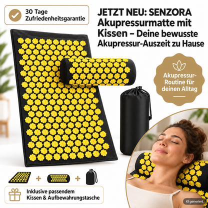 SENZORA - Akupressurmatte mit Kissen