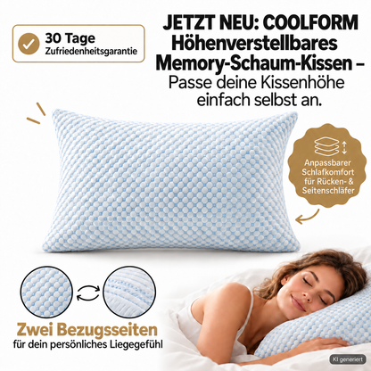 COOLFORM - Höhenverstellbares Memory-Schaum-Kissen