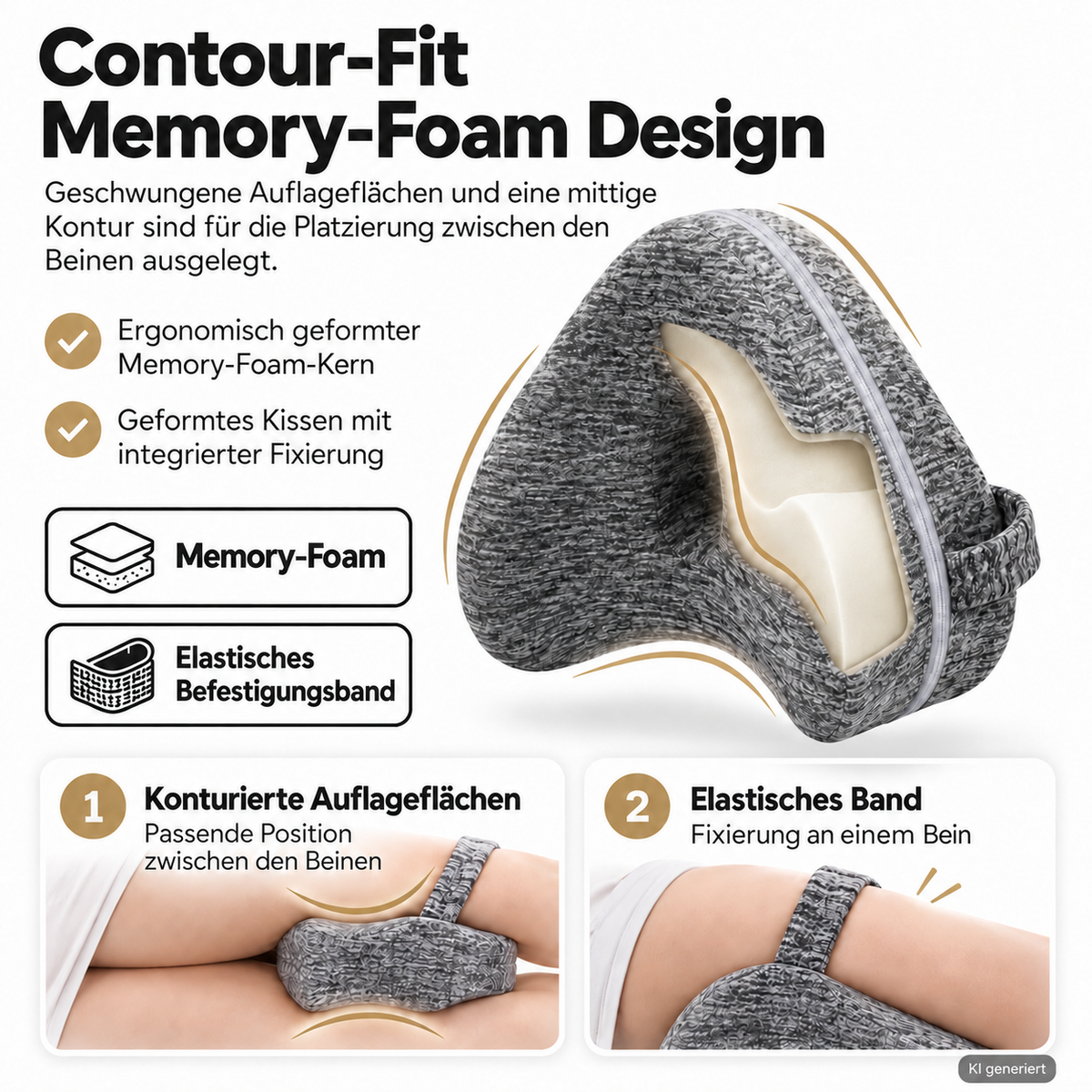 SIDEFORM - Memory-Schaum-Kniekissen für Seitenschläfer