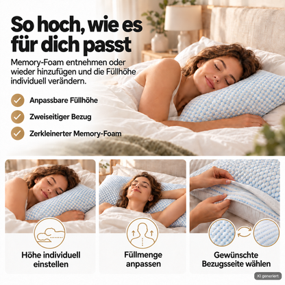 COOLFORM - Höhenverstellbares Memory-Schaum-Kissen